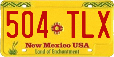 NM license plate 504TLX
