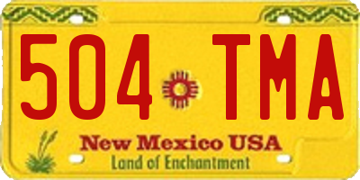 NM license plate 504TMA