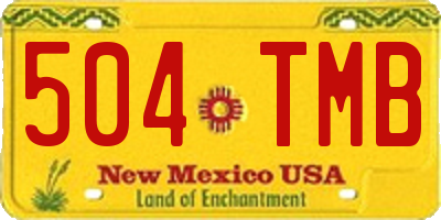 NM license plate 504TMB