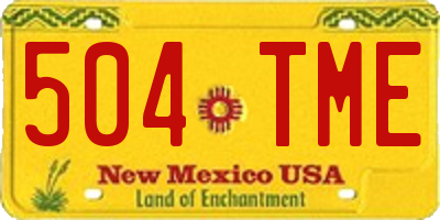 NM license plate 504TME