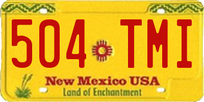 NM license plate 504TMI