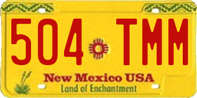 NM license plate 504TMM