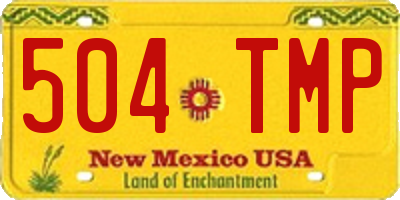 NM license plate 504TMP