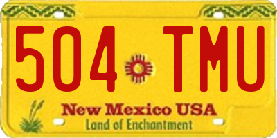 NM license plate 504TMU