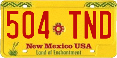 NM license plate 504TND
