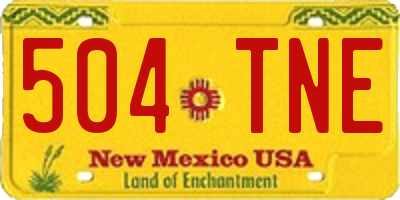 NM license plate 504TNE