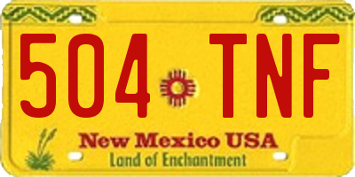 NM license plate 504TNF