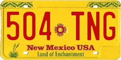 NM license plate 504TNG