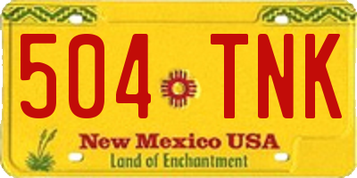 NM license plate 504TNK