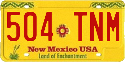 NM license plate 504TNM