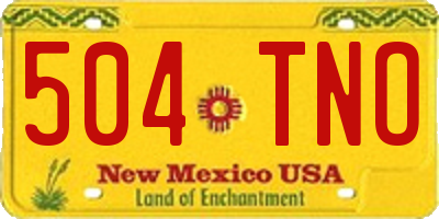 NM license plate 504TNO