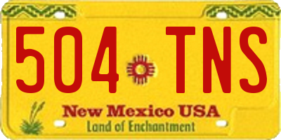 NM license plate 504TNS