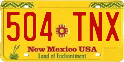 NM license plate 504TNX