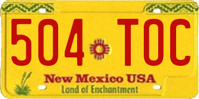 NM license plate 504TOC