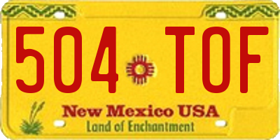 NM license plate 504TOF