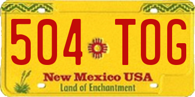 NM license plate 504TOG