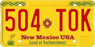 NM license plate 504TOK