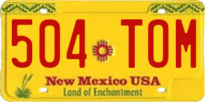 NM license plate 504TOM