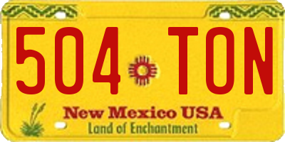NM license plate 504TON