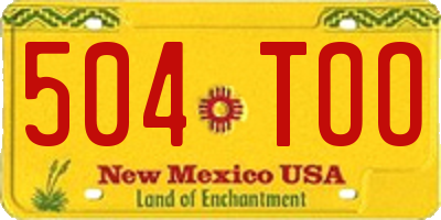 NM license plate 504TOO