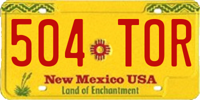 NM license plate 504TOR