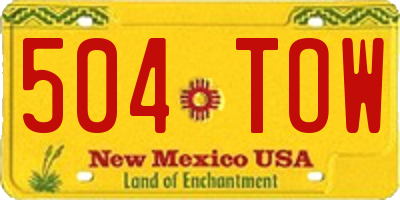 NM license plate 504TOW