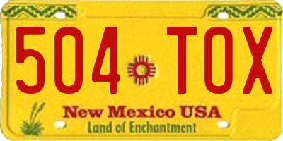 NM license plate 504TOX