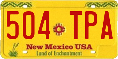 NM license plate 504TPA