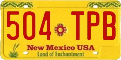 NM license plate 504TPB
