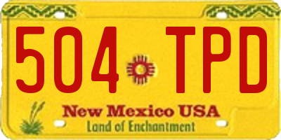 NM license plate 504TPD
