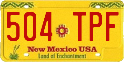 NM license plate 504TPF