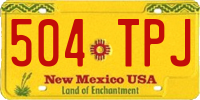NM license plate 504TPJ