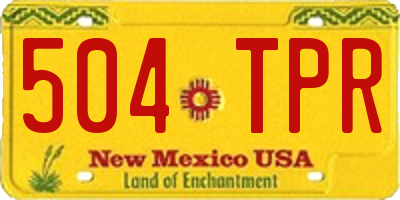 NM license plate 504TPR