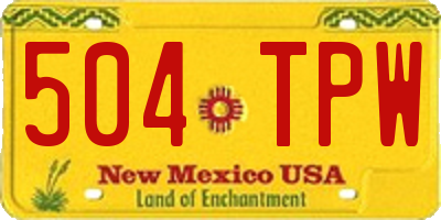 NM license plate 504TPW