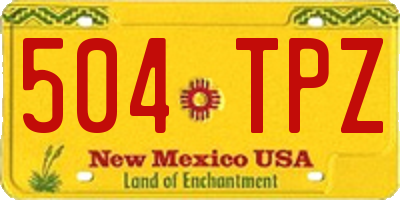 NM license plate 504TPZ