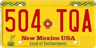NM license plate 504TQA