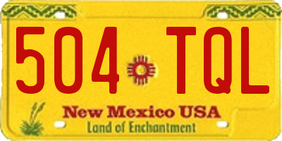 NM license plate 504TQL