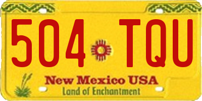NM license plate 504TQU
