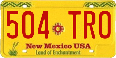 NM license plate 504TRO