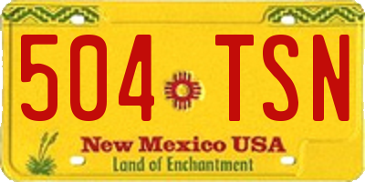 NM license plate 504TSN