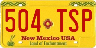 NM license plate 504TSP