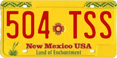 NM license plate 504TSS