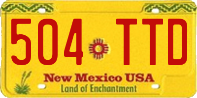 NM license plate 504TTD