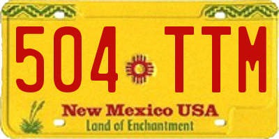 NM license plate 504TTM