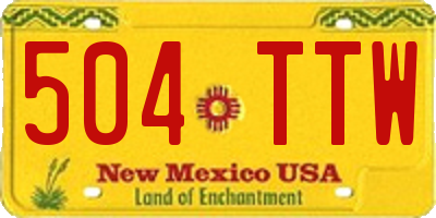 NM license plate 504TTW