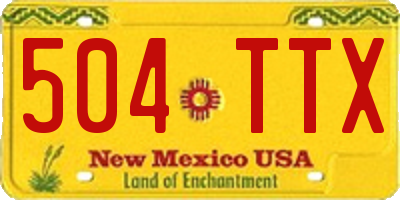 NM license plate 504TTX