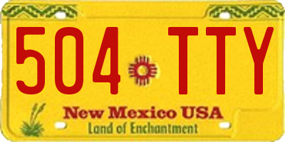 NM license plate 504TTY