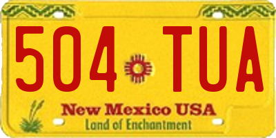 NM license plate 504TUA