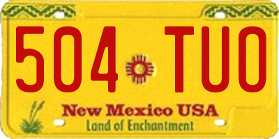 NM license plate 504TUO