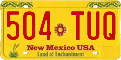 NM license plate 504TUQ